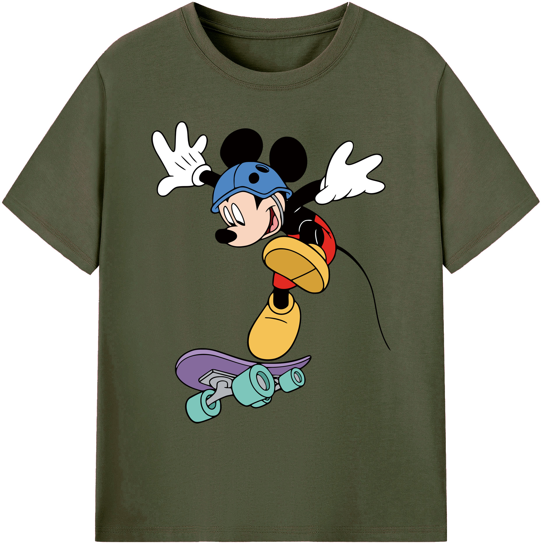 ミッキーマウス Mickey Mouse 綿100％ メンズ半袖Tシャツ｜肌触りやわらか＆通気性